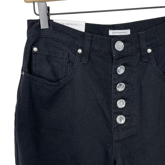 NWT WEWOREWHAT The Danielle Crystal High Rise Straight Leg Jean - Picture 7 of 12